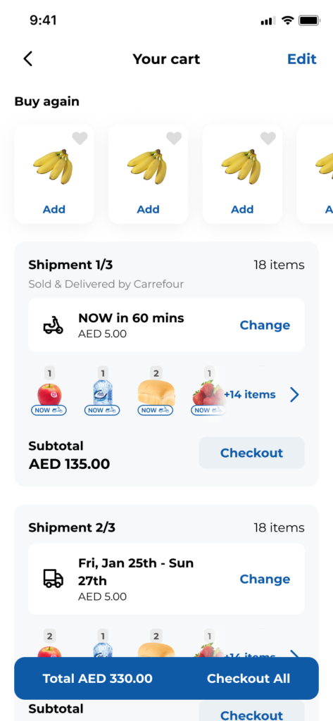Carrefour - Cart page